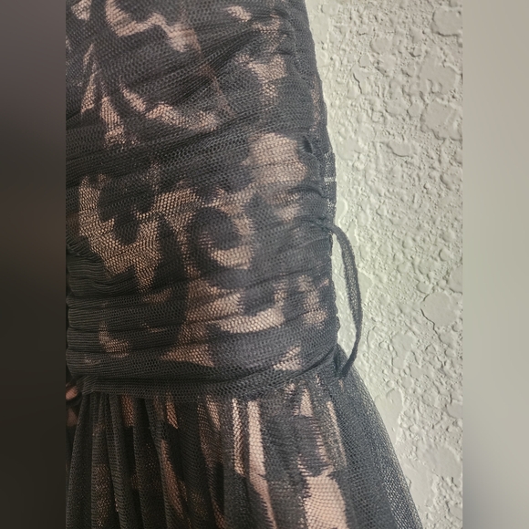 City Chic Women's Plus Size Maxi Cocktail Dress - Embroidered Tulle Strapless - Picture 4 of 6